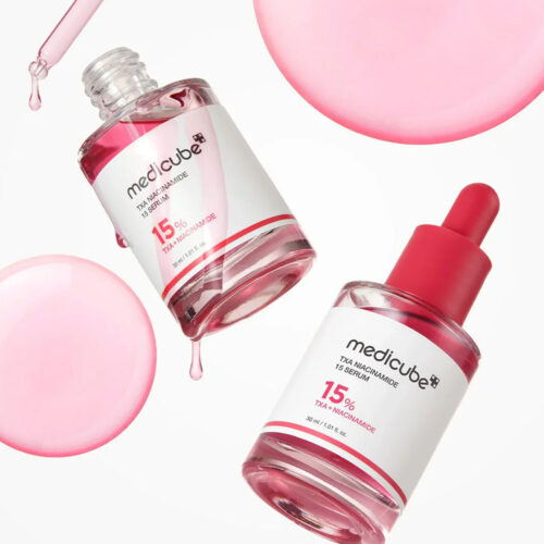سرم ضد لک و روشن کننده نیاسینامید 15% و ترانگزامیک اسید مدی کیوب medicube anti-blemish and brightening serum niacinamide 15% and tranexamic acid