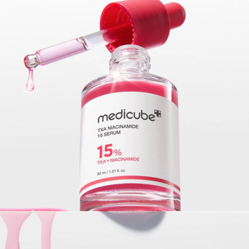 سرم ضد لک و روشن کننده نیاسینامید 15% و ترانگزامیک اسید مدی کیوب medicube anti-blemish and brightening serum niacinamide 15% and tranexamic acid
