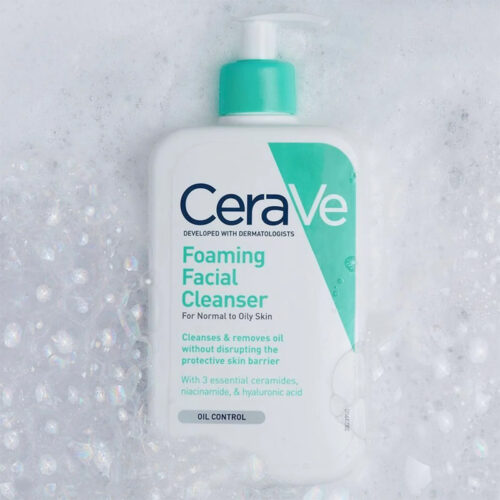 فوم شستشوی صورت سراوی مخصوص پوست نرمال تا چرب Cerave facial cleansing foam for normal to oily skin