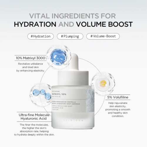 آمپول آبرسان و ضد چروک ماتریکسیل 10 درصد سنتلا اسکین 1004 Skin1004 Madagascar Centella Matrixyl 10 Boosting Shot Ampoule