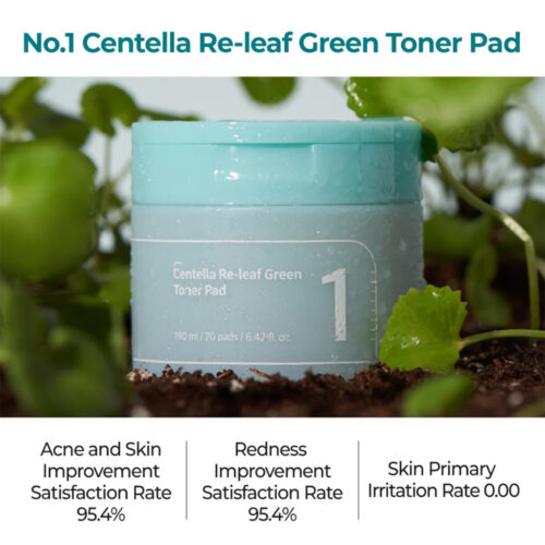 پد تونر تسکین دهنده سنتلا شماره 1 نامبوزین Numbuzin No.1 Centella Re-Leaf Green Toner Pads