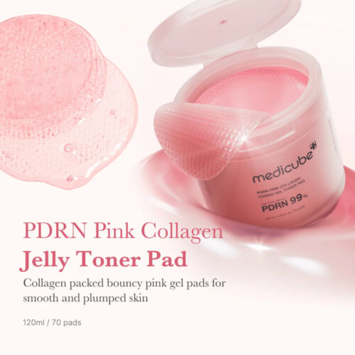 پد تونر ژلی PDRN و کلاژن مدی کیوب Medicube PDRN Pink Collagen Toning Gel Toner Pad