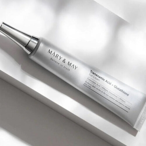 کرم دورچشم روشن کننده و ضد لک ترانگزامیک اسید و گلوتاتیون مری اند می mary & may tranexamic acid + glutathion eye cream