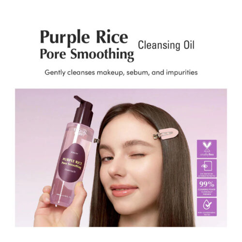 روغن پاک کننده و کنترل منافذ برنج بنفش اکوال بری Eqqualberry Purple Rice Pore Smoothing Cleansing Oil