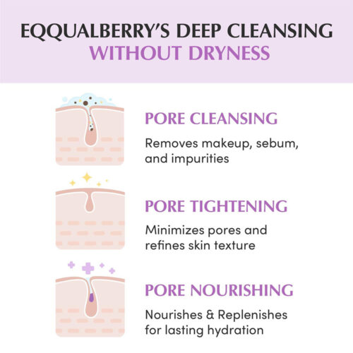 روغن پاک کننده و کنترل منافذ برنج بنفش اکوال بری Eqqualberry Purple Rice Pore Smoothing Cleansing Oil