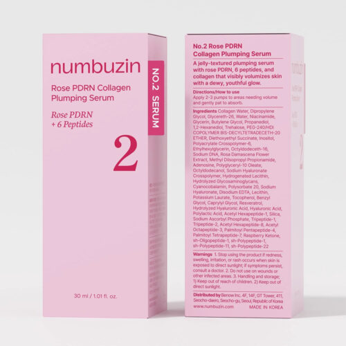 سرم PDRN حجم دهنده و جوانساز شماره 2 نامبوزین Numbuzin No.2 Rose PDRN Collagen Plumping Serum
