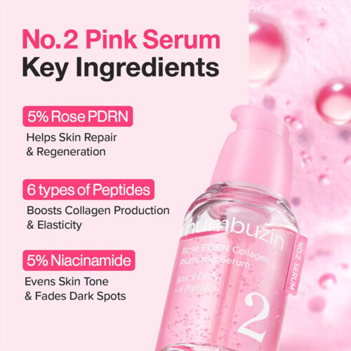 سرم PDRN حجم دهنده و جوانساز شماره 2 نامبوزین Numbuzin No.2 Rose PDRN Collagen Plumping Serum