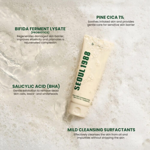 فوم شستشوی کاج سیکا و پروبیوتیک سئول 1988 کی سکرت K-Secret Seoul 1988 Cleansing Foam Pine Cica 1% + Probiotics
