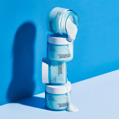 کرم آبرسان هیالورونیک اسید ریز مولکولی ایزنتری isntree ultra low molecular hyaluronic acid zinc aqua cream