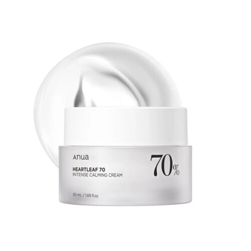 کرم مرطوب کننده و تسکین دهنده آنوا anua heartleaf 70 intense calming cream 50ml