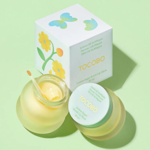 ماسک اسکراب روشن کننده و لایه بردار شکر لیمو توکوبو tocobo lemon sugar scrub lip mask