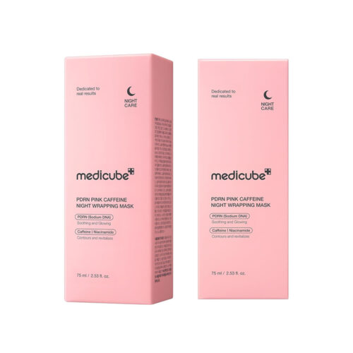 ماسک شب کافئین ترمیم کننده PDRN و جوانساز مدی کیوب Medicube PDRN Pink Caffeine Overnight Wrapping Mask