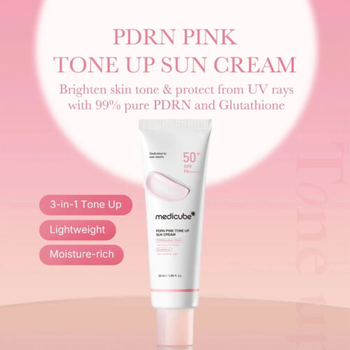 کرم ضد آفتاب تون آپ PDRN روشن کننده مدی کیوب Medicube PDRN Pink Tone Up Sun Cream