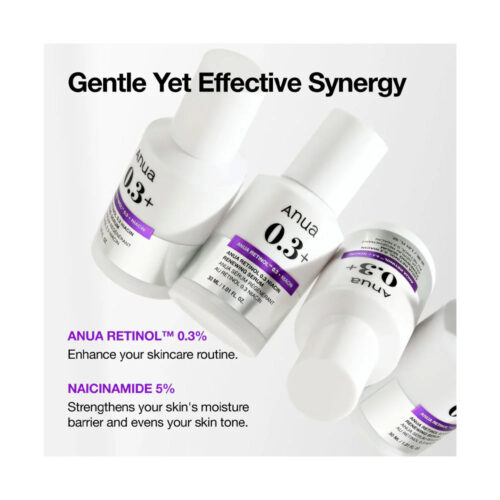 سرم ضد چروک و روشن کننده نانو رتینول 0.3% نیاسین آنوا Anua Nano Retinol %0.3 + Niacin Renewing Serum