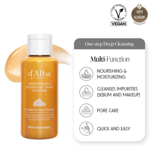 شوینده دو فاز کرمی روغنی ترافل سفید دی آلبا d'Alba White Truffle Return Oil Cream Cleanser