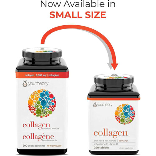 قرص مکمل و تقویت کننده کلاژن یوتئوری youtheory advanced collagen tb 290