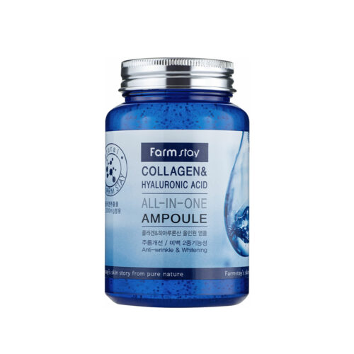 آمپول آبرسان هیالورونیک اسید و کلاژن آل این وان فارم استی Farm Stay Collagen & Hyaluronic Acid All In One Ampoule