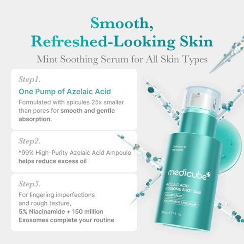 سرم ضد جوش و کنترل منافذ آزلائیک اسید اگزوزوم شات 2000 مدی کیوب Medicube Azelaic Acid Exosome Shot 2000