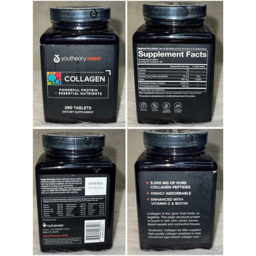 قرص کلاژن آقایان یوتئوری youtheory men's collagen 290 tablets