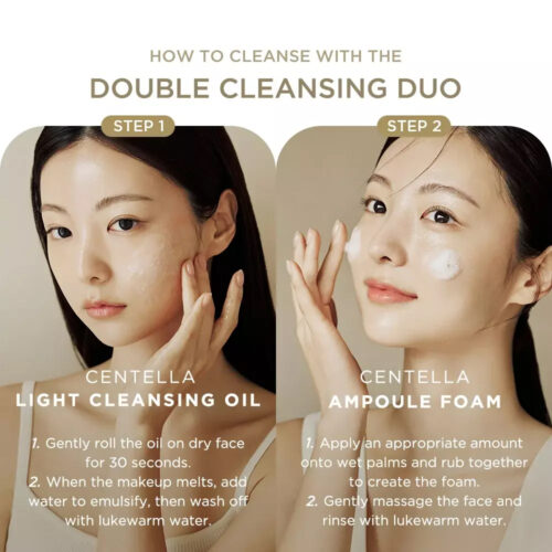پک دوتایی فوم آمپولی و شوینده روغنی سنتلا ماداگاسکار اسکین 1004 Skin1004 Madagascar Centella Double Cleansing Duo