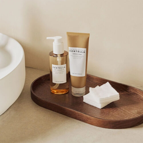 پک دوتایی فوم آمپولی و شوینده روغنی سنتلا ماداگاسکار اسکین 1004 Skin1004 Madagascar Centella Double Cleansing Duo